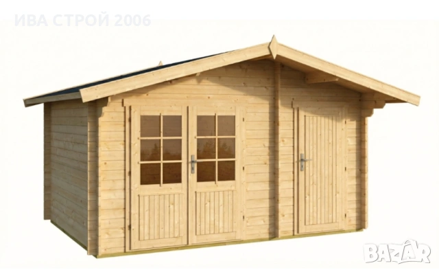 Сглобяема дървена градинска къща с две помещения., снимка 2 - Градински мебели, декорация  - 53889857