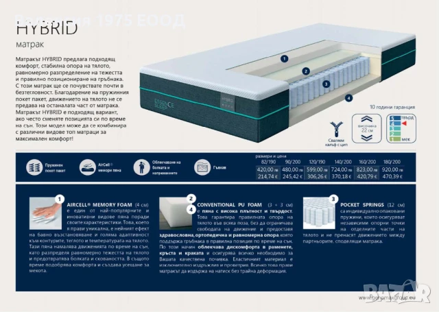 Матрак HYBRID ESSENCE, HYBRID Line, снимка 3 - Матраци - 46375731