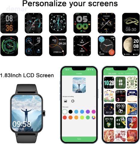 Смарт часовник IOWODO, монитор за сърдечен ритъм и сън, кислород в кръвта, IP68, iOS Android, снимка 5 - Смарт гривни - 45420089