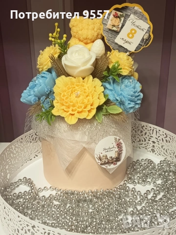 Ръчно изработен букет от ароматни соеви цветя 