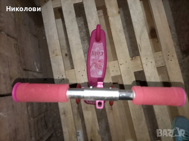 Розова детска тротинетка / сгъваема - максимална височина 64см , снимка 3 - Скутери и тротинетки - 54014384