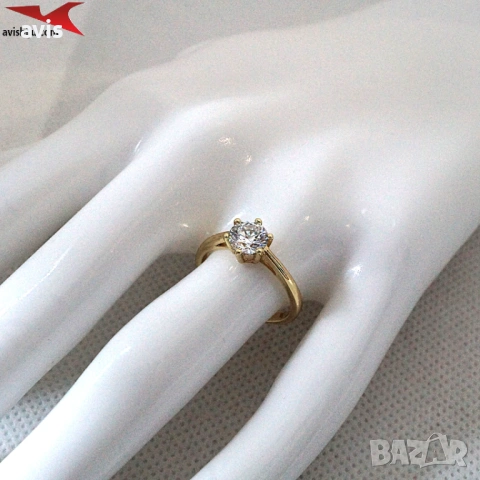 Пръстен с 14К златно покритие 224846, снимка 4 - Пръстени - 53431726