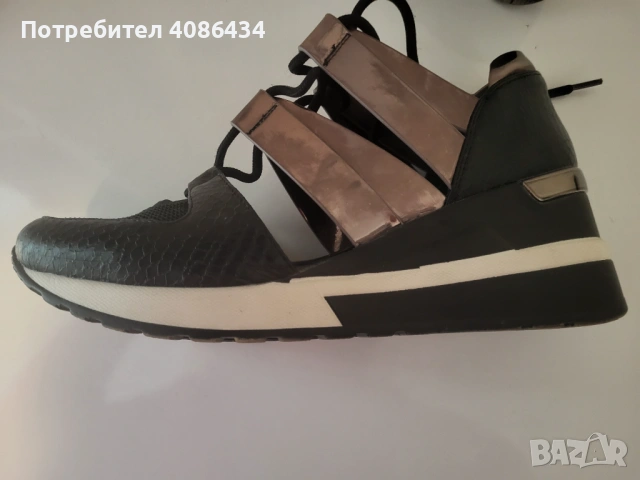 Спортни дамски обувки, кожа, лак и текстил, снимка 4 - Дамски ежедневни обувки - 53315200