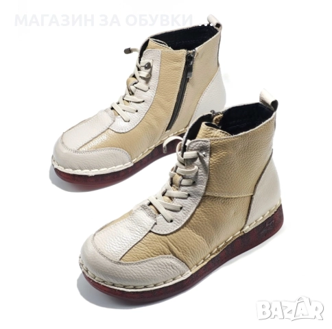 ДАМСКИ БОТИ ОТ ЕСТЕСТВЕНА КОЖА - код: Е18063, снимка 5 - Дамски боти - 52142400