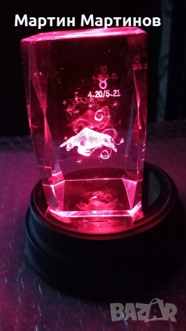 Преспапие /Кристал/ с Телец, снимка 7 - Декорация за дома - 53178892