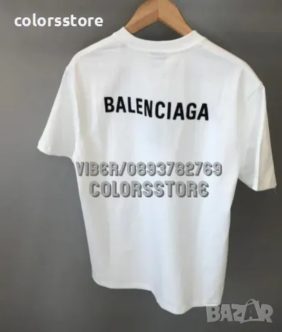 Мъжка бяла тениска Balenciaga-Br-K105, снимка 2 - Тениски - 47209055