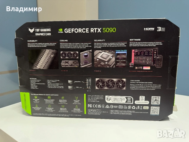 Видеокарта ASUS TUF Gaming RTX 5090 OC 32GB GDDR7, снимка 4 - Видеокарти - 54253782
