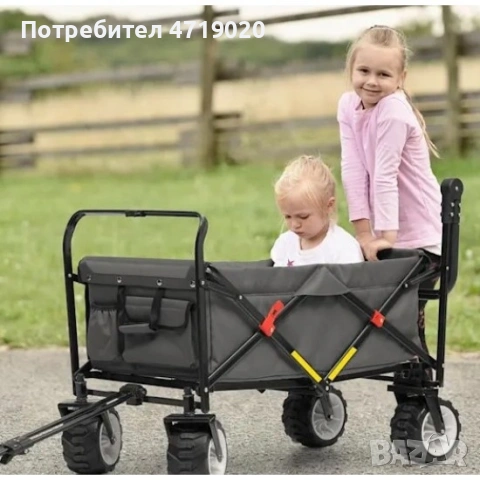 Сгъваема ръчна количка с покрив за къмпинг и плаж Pinolino Paco, снимка 6 - Градински мебели, декорация  - 54179315