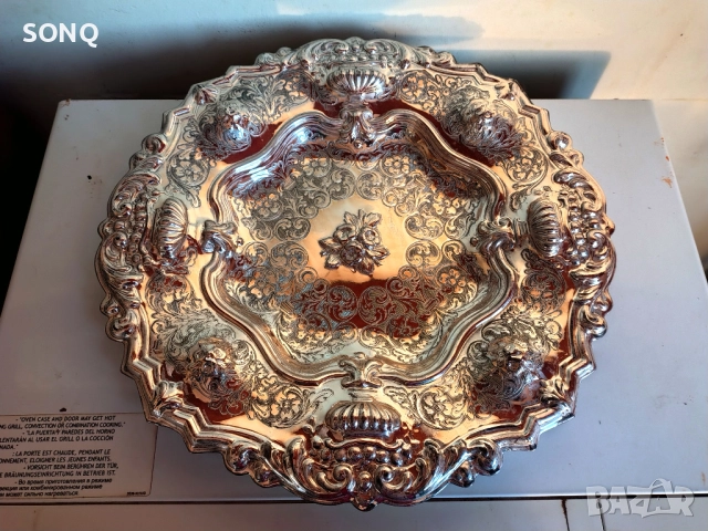 Прекрасна Италианска Посребрена Фруктиера, снимка 2 - Антикварни и старинни предмети - 52923756