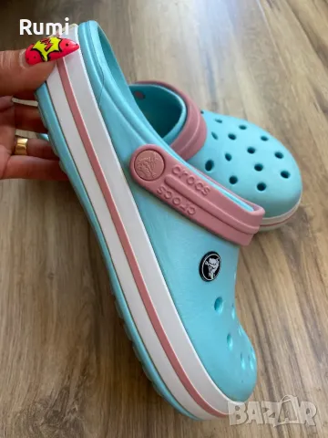 Оригинални светло сини чехли Crocs ! 37-38 н, снимка 1 - Чехли - 46828430