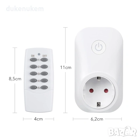 Комплект безжични контакти – 5 броя + 2 дистанционни, 3680 W, обхват 30 м, снимка 5 - Друга електроника - 53372332