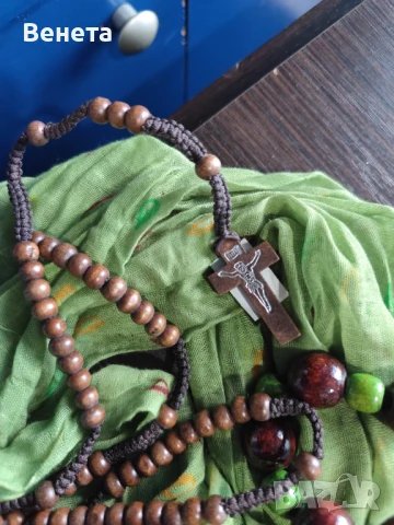 Дървени гердани 🥰, снимка 8 - Колиета, медальони, синджири - 51200718