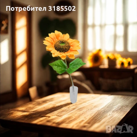 Изкуствен слънчоглед – Единичен стрък с ярка визия и естествена красота, снимка 6 - Изкуствени цветя - 51227605