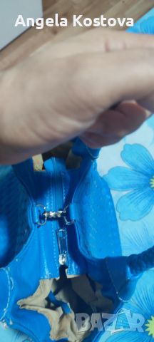 Синя елегантна чанта, снимка 4 - Чанти - 46263804