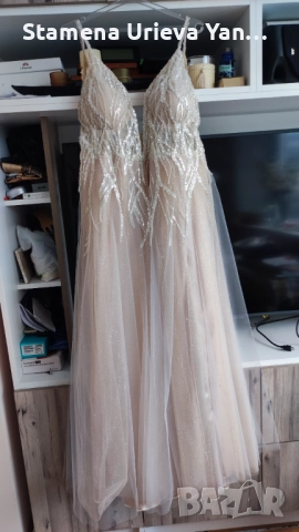 Дизайнерска официална рокля + сватбен букет и кошница, снимка 6 - Рокли - 51789297