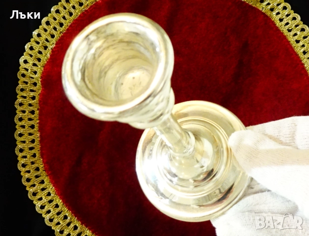 WMF посребрен свещник Art Deco., снимка 4 - Антикварни и старинни предмети - 52930775