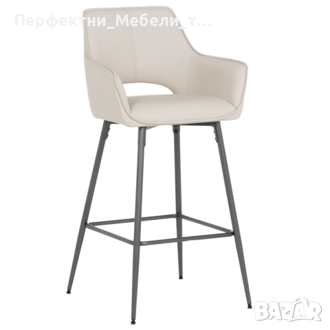 Луксозен конфортен бар стол с висок клас дамаска кафява/сива и полуподлакътници,тип кресло-бар стол, снимка 6 - Столове - 52463363