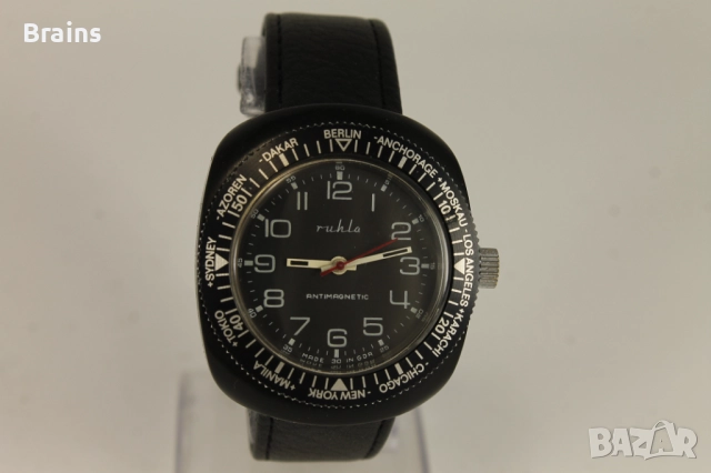 Рядък RUHLA Световно Време Немски Ръчен Часовник, снимка 2 - Мъжки - 52790627