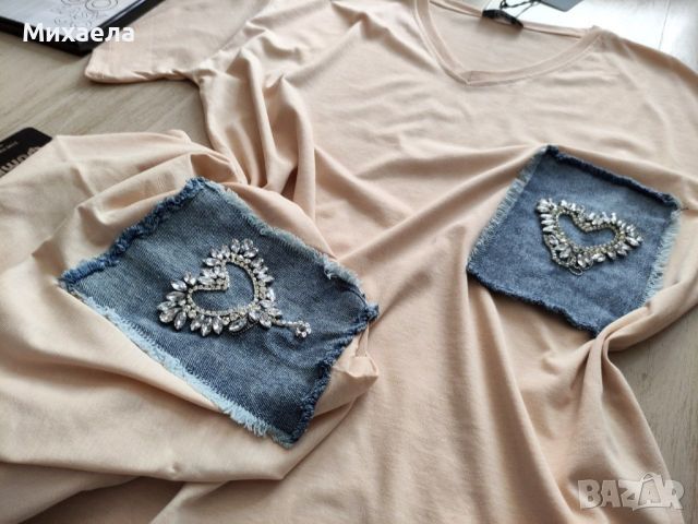 Памучни дамски тениски - два цвята - 25 лв., снимка 7 - Тениски - 45407906