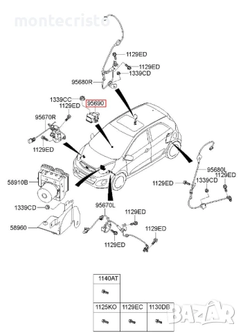 Сензор ESP Hyundai IX20 (2010-2015г.) 95690-1Y000 / 956901Y000, снимка 3 - Части - 53673718