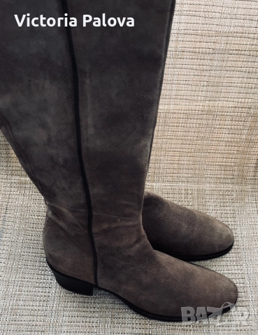 TRUMAN’S високи чизми от естествен велур, снимка 3 - Дамски ботуши - 51767160