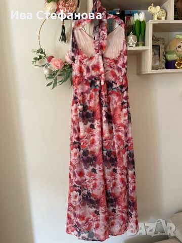 Разкошна нова дълга феерична романтична ежедневно елегантна рокля вълнообразни акценти къдри  цветя, снимка 2 - Рокли - 46461658