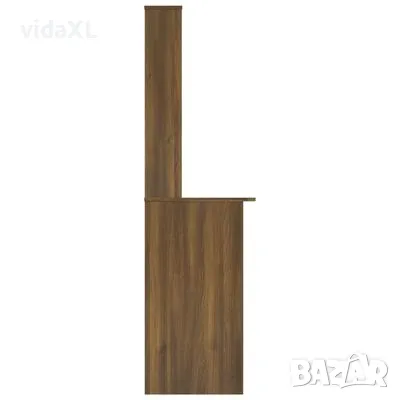 vidaXL Бюро с рафтове, кафяв дъб, 110x45x157 см, инженерно дърво(SKU:815308), снимка 3 - Други - 48564514