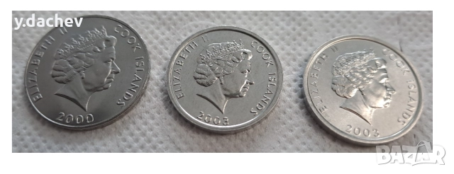 Монети от остров Кук, снимка 2 - Нумизматика и бонистика - 52848322