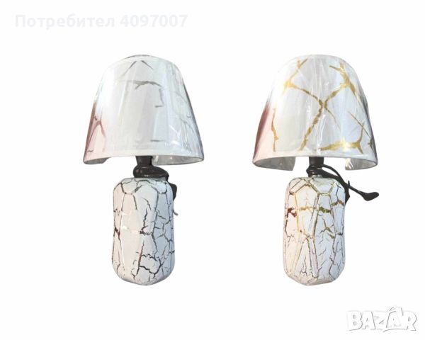 Стилна нощна лампа с елегантен мраморен дизайн, снимка 2 - Настолни лампи - 45659403
