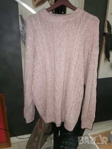 дебел ръчно плетен пуловер 2хл, снимка 1 - Блузи с дълъг ръкав и пуловери - 45402021