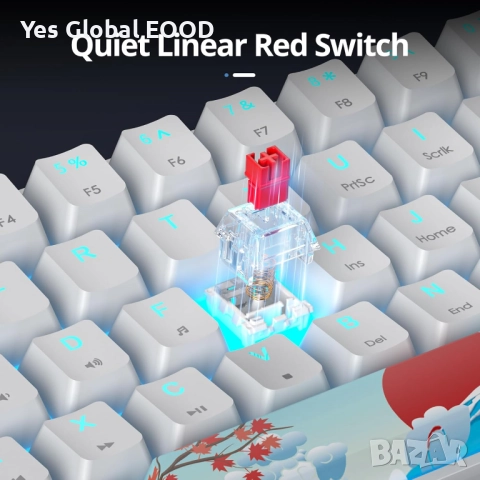 SOLIDEE 60% механична клавиатура 61 клавиша с LED подсветка, снимка 6 - Клавиатури и мишки - 52663359