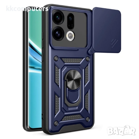 Калъф AMORUS за Oppo Find X9 5G - PC+TPU, Стойка, Плъзгащ се капак за камера, Магнитен, Вкл. Протект, снимка 2 - Калъфи, кейсове - 53412036