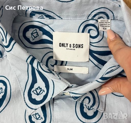 Мъжка риза с къс ръкав Only&Sons, размер S, снимка 3 - Ризи - 46610033