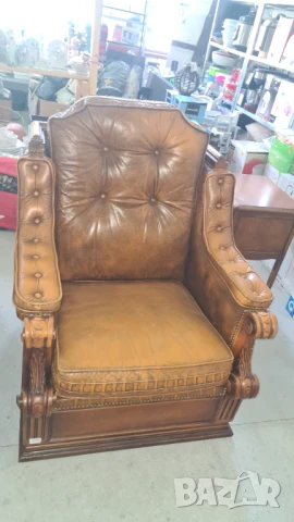 кожена холова гарнитура 3+1+1, снимка 8 - Дивани и мека мебел - 50700242