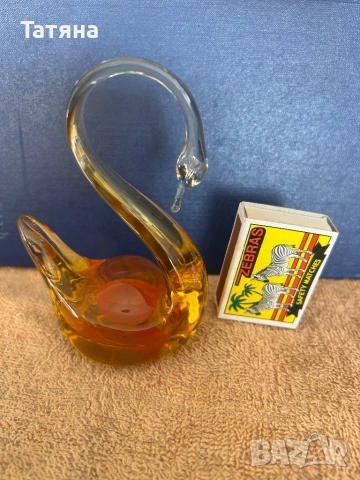 Стъклена фигурка лебед, снимка 2 - Статуетки - 54163798