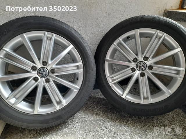 Джанти с Гуми 18 цола 5x112 Vw Tiguan / Фолксваген Тигуан . 7J ET43 ц Централен отвор 57.1, снимка 5 - Гуми и джанти - 54007392