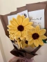 Вечен букет от слънчогледи от плюшена тел, снимка 2