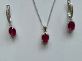 Сребърен комплект от естествен Рубин , снимка 6