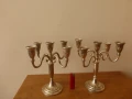 Два посребрени каминни свещника за по 5 свещи, снимка 1