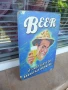 Метална табела Бира Бирата не е вече само закуска наздраве шапка, снимка 2
