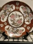 Красива японска чиния,украсена с цветя,птици и златни акценти -21 см, снимка 1