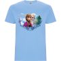 Нова детска тениска с Елза и Ана - Замръзналото Кралство (FROZEN) в светлосин цвят