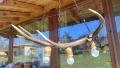 Ръчно изработен полилей от еленови рога с ръчно изработени дървени чашки , снимка 3