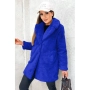 Синьо Дамско плюшено палто , снимка 2