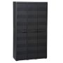 vidaXL Градински шкаф за съхранение с 4 рафта, черен(SKU:43700