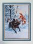 Глиган, диво прасе срещу кучета, зимен пейзаж, картина за ловци, снимка 1 - Картини - 45585214