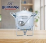 Съд 4 литра за пунш и супа/Съд за затопляне Bohmann, 4л., за супа, Стоманен капак, Стъкло, Инокс, снимка 3