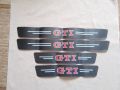 Качествени черен карбон стикери за прагове с лого GTI за кола автомобил джип + подарък 
