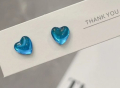 Sale Обеци "Lazer hearts",колекция"Hearts",blue,акрил/нови, снимка 1 - Колиета, медальони, синджири - 45036823