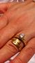 Модерен дамски пръстен тип халка от неръждаема стомана с цирконий Casablanca, снимка 3